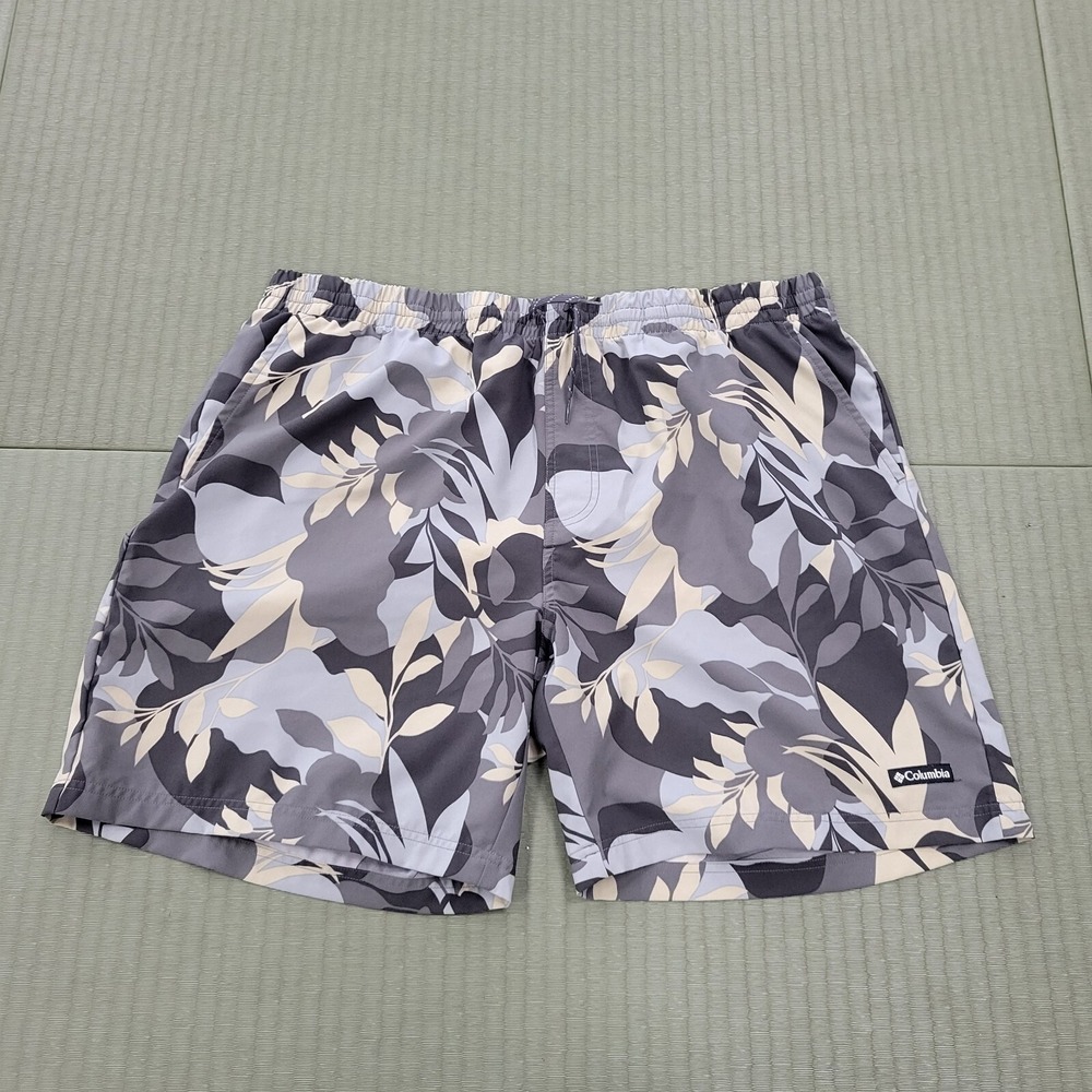 Columbia‎ Summertide Stretch Athletic Shorts Swim Trunks XXL Hawaiian Drawstring